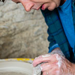 Daniel Boyle at work in his pottery 2019